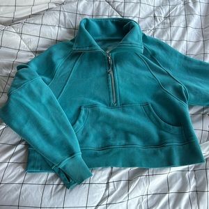 Teal Lululemon Cropped Scuba Jacket
